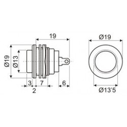 PULSADOR OFF-ON ROSCA ROJO 11533INR