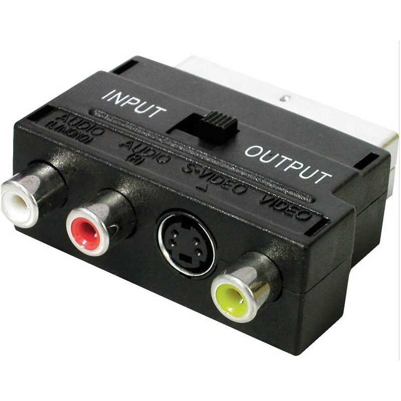CON108 ADAPTADOR EURO-3RCA H + SVHS H IN-OUT