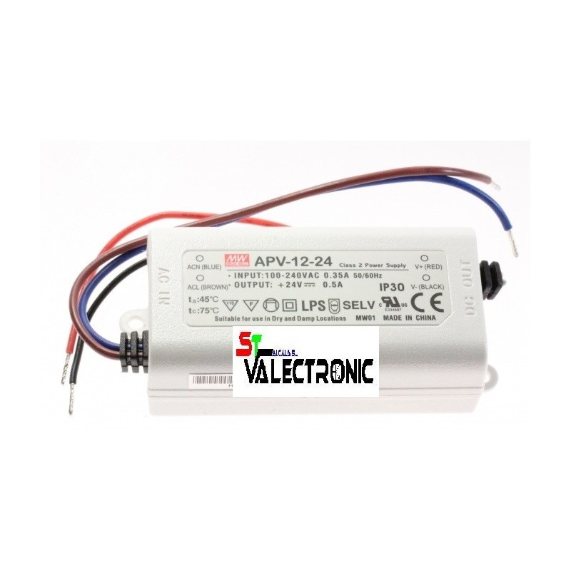 TRANSFORMADOR DC 24V, 12W, APV-12-24, 0.5A