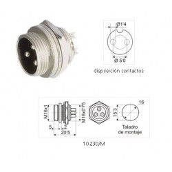 CONECTOR MICRO 2P MACHO...