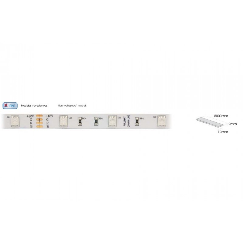 DOMOX 5060 RGB HX TIRA LED 24VDC, 12W/M, 5 METROS, IP20