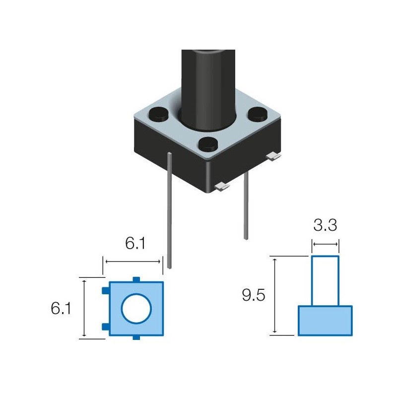 SW076 PULSADOR TACTO 6M 2PIN