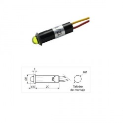 Led Pilot 5mm 12V Yellow,...