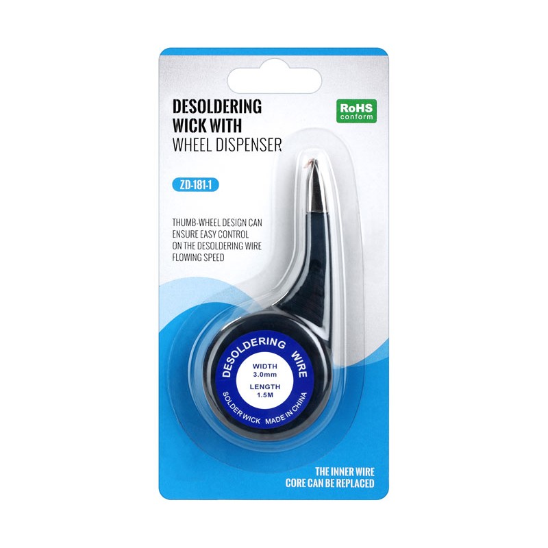 TRE020 DESOLDERING BRAIDS DISPENSER 3.0MMX1.5M