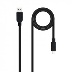 CABLE USB 2.0 3 A USB C / M-A / M 1M BLACK 1 METER