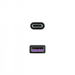 CABLE USB 2.0 3 A USB C M-A M 1M NEGRO 1 METRO