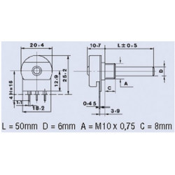 10K 0.4W POTENCIOMETRO CUERPO METAL