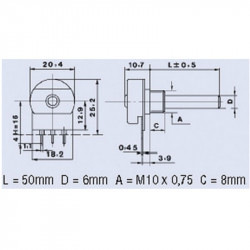 1.0K 0.4W POTENCIOMETRO ROTATIVO