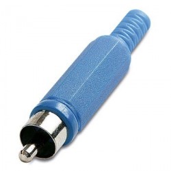 CONECTOR RCA MACHO AZUL PVC...