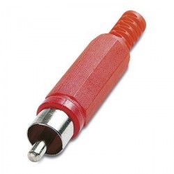 CONNECTOR RCA MALE RED PVC...