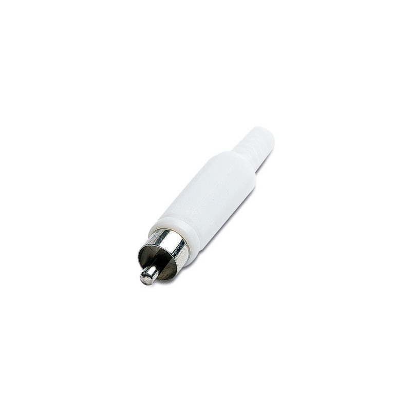 CONECTOR RCA MACHO BLANCO PVC 50340