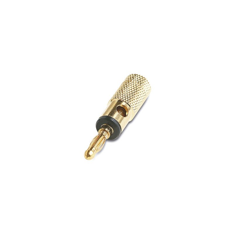 BANANA 4mm METAL (ORO) D.5mm NEGRA 53150