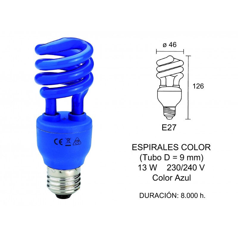 LAMP UNDER CONSUMPTION SPIRAL 13W E-27 BLUE 2600722