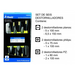 SET 6 SCREWDRIVERS 2 FLAT-2...