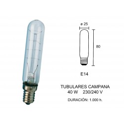 TUBULAR LAMP 40W E-14 25 X...
