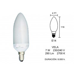 LAMPARA VELA BAJO CONSUMO...