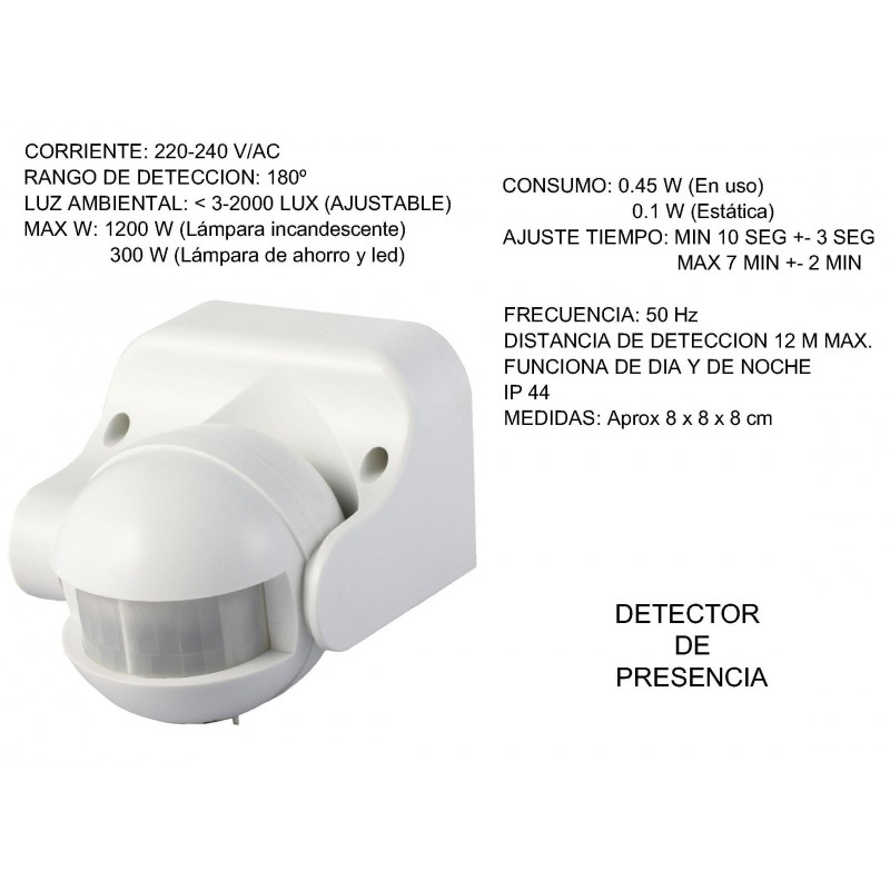 DETECTOR DE MOVIMIENTO DE PARED BLANCO 2402009
