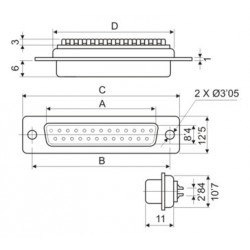 CON900 MACHO SUB D 9 PIN SOLDAR
