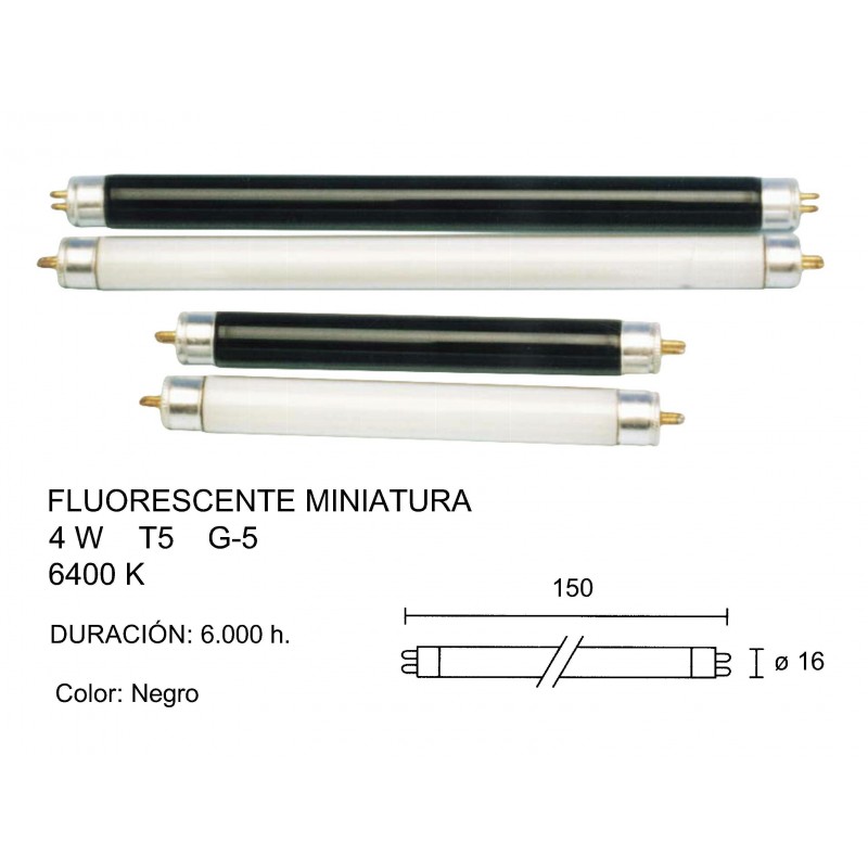 TUBO T5 4W LUZ NEGRA 2600063N