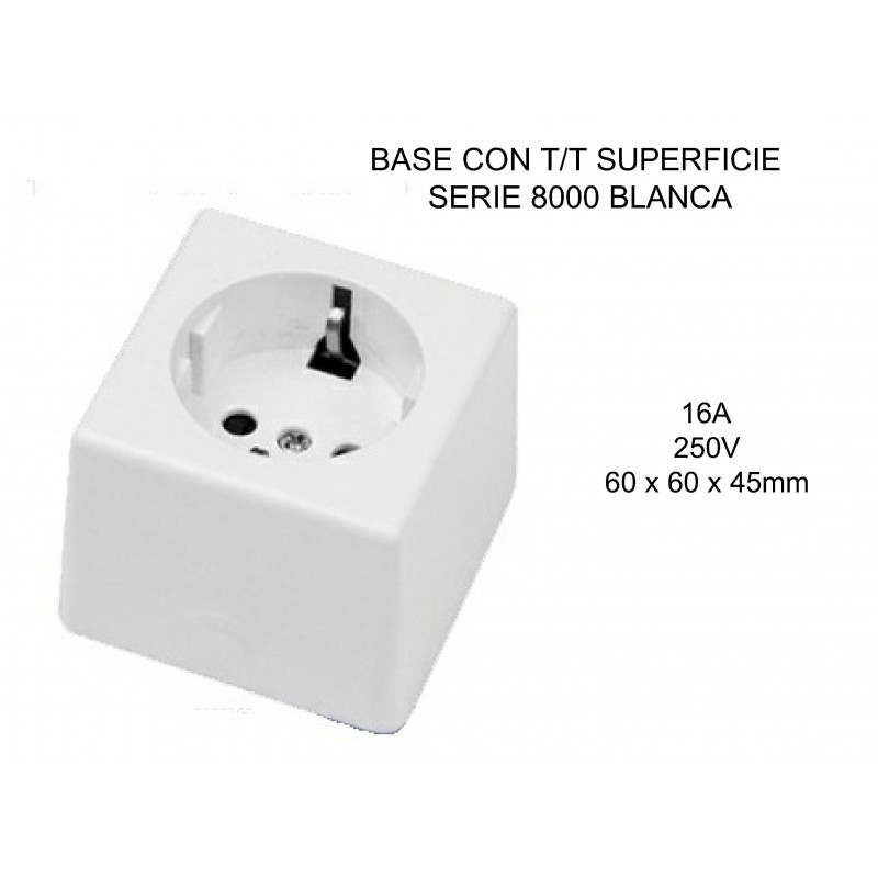 BASE CON T/T 10-16A BLANCA 3608023 SERIE8000