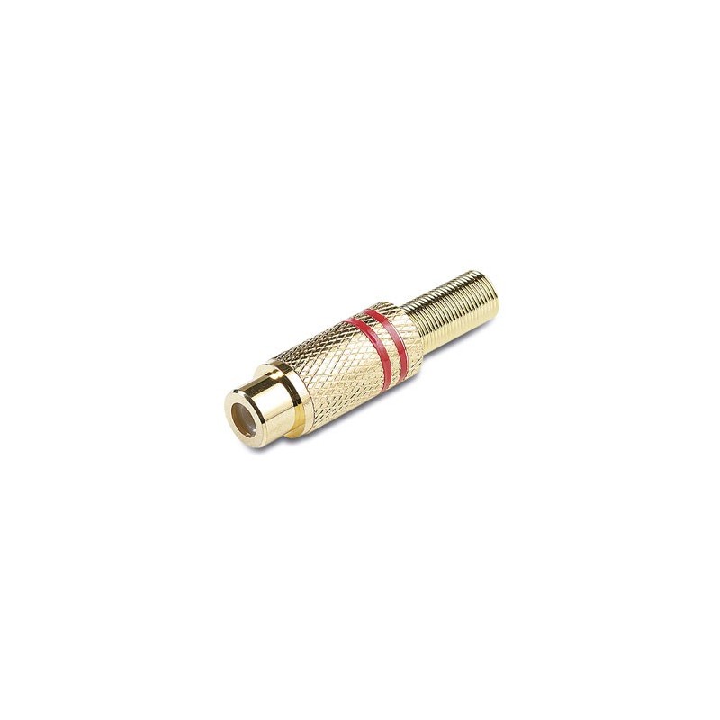 CONECTOR RCA H ROJO METAL ORO 53020 